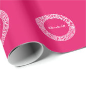 Raspberry Welch erste Monogramm für den griechisch Geschenkpapier (Rolleneckpunkt)