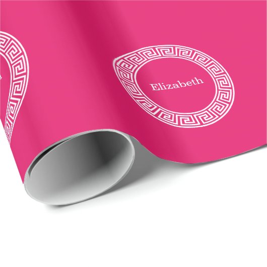 Raspberry Welch erste Monogramm für den griechisch Geschenkpapier (Rolleneckpunkt)