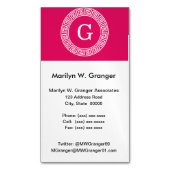 Raspberry Welch erste Monogramm für den griechisch Magnetische Visitenkarte (Vorderseite Vertikal)