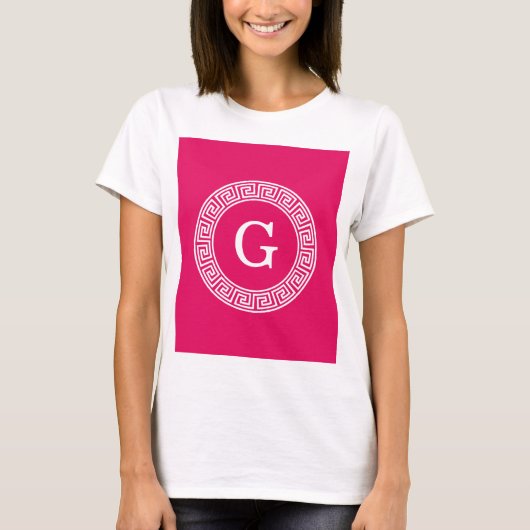 Raspberry Welch erste Monogramm für den griechisch T-Shirt (Vorderseite)