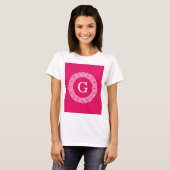 Raspberry Welch erste Monogramm für den griechisch T-Shirt (Vorne ganz)
