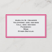 Raspberry Welch erste Monogramm für den griechisch Visitenkarte (Rückseite)