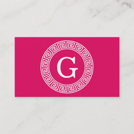 Raspberry Welch erste Monogramm für den griechisch Visitenkarte (Vorderseite)