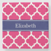 Raspberry Welch marokkanische #5 Navy Blue Name Mo Steinuntersetzer (Vorderseite)