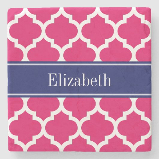 Raspberry Welch marokkanische #5 Navy Blue Name Mo Steinuntersetzer (Vorderseite)