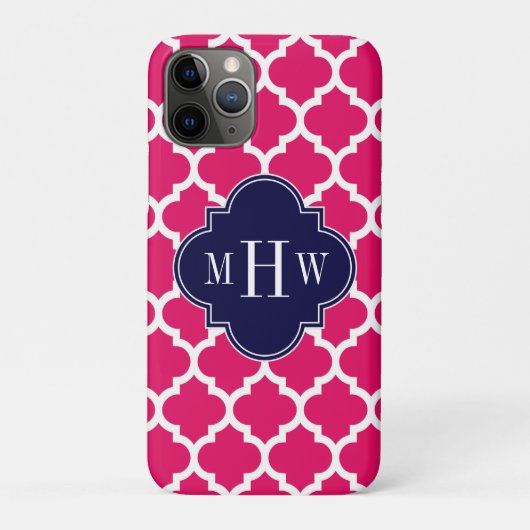 Raspberry Welch marokkanischer Navy 3 erstes Monog Case-Mate iPhone Hülle (Rückseite)