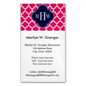 Raspberry Welch marokkanischer Navy 3 erstes Monog Magnetische Visitenkarte (Vorderseite Vertikal)