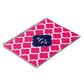 Raspberry Welch marokkanischer Navy 3 erstes Monog Notizblock (Linke Seite)