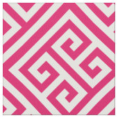 Raspberry White Med Griechischer Key Diag T Muster Stoff (Nahaufnahme)