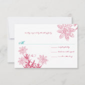 Raspberry Wild Blume Wedding RSVP (Vorderseite)