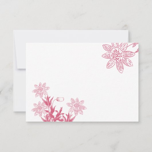 Raspberry Wild Blume Wedding RSVP (Rückseite)