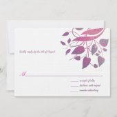 Raspberry Wisteria Gray Wedding RSVP Einladung (Vorderseite)