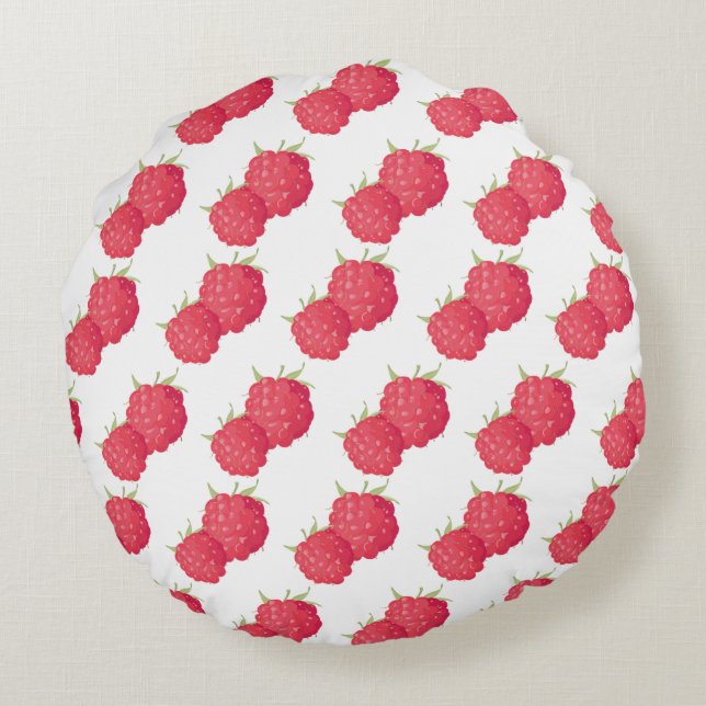 Raspberrys Rundes Kissen (Rückseite)