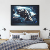 Raspian Dynamorph Drone AI Art von Xzendor7 Leinwanddruck (Insitu (Schlafzimmer))