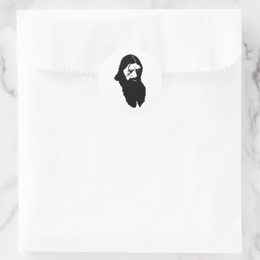 Rasputin — Schwarz Runder Aufkleber (Tasche)