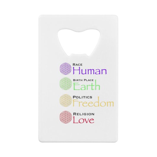 Rasse: Menschlicher Geburtsort: Geopolitik: Freihe Geldbeutel Flaschenöffner (Rückseite)