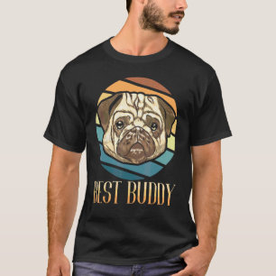 Rasse Retro Mops Vintage Pfote Haustier Welpe Hund T-Shirt