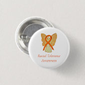 Rassentoleranz Orange Awareness Angel Ribbon Butto Button (Vorne & Hinten)