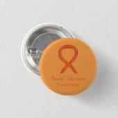 Rassentoleranz Orange Awareness Ribbon Button (Vorne & Hinten)