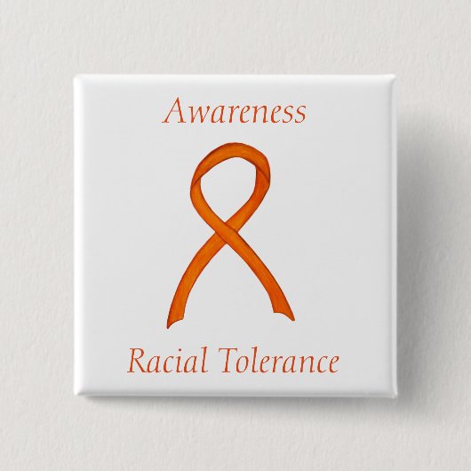 Rassentoleranz Orange Awareness Ribbon Button (Vorderseite)
