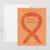 Rassentoleranz Orange Awareness Ribbon Postkarten (Vorne/Hinten)