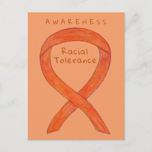 Rassentoleranz Orange Awareness Ribbon Postkarten (Vorderseite)