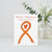 Rassentoleranz Orange Awareness Ribbon Postkarten (Stehend Vorderseite)