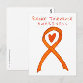 Rassentoleranz Orange Awareness Ribbon Postkarten (Vorne/Hinten)