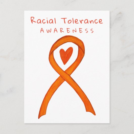 Rassentoleranz Orange Awareness Ribbon Postkarten (Vorderseite)