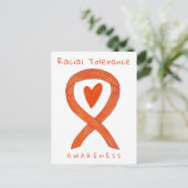Rassentoleranz Orange Awareness Ribbon Postkarten (Stehend Vorderseite)