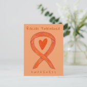 Rassentoleranz Orange Awareness Ribbon Postkarten (Stehend Vorderseite)