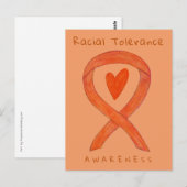Rassentoleranz Orange Awareness Ribbon Postkarten (Vorne/Hinten)