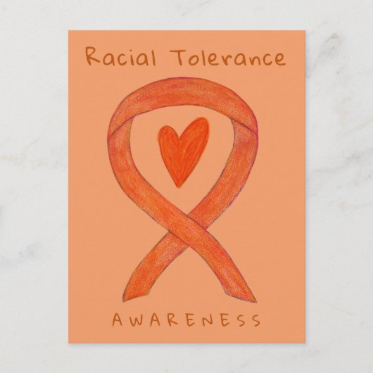 Rassentoleranz Orange Awareness Ribbon Postkarten (Vorderseite)