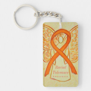 Rassentoleranz Orange Awareness Ribbon Schlüsselan Schlüsselanhänger