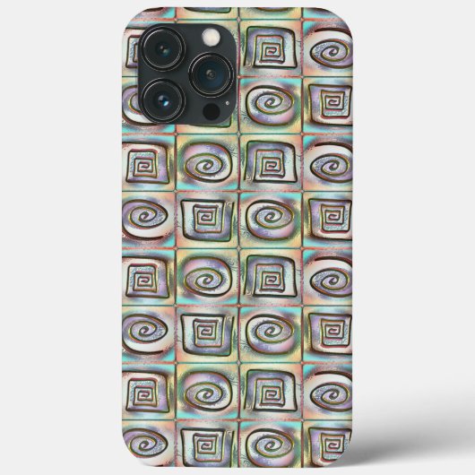 Rassig gefärbtes Quadrat-Mosaik mit Spiraldesign Case-Mate iPhone Hülle (Rückseite)