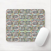 Rassig gefärbtes Quadrat-Mosaik mit Spiraldesign Mousepad (Mit Mouse)