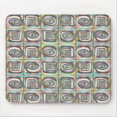 Rassig gefärbtes Quadrat-Mosaik mit Spiraldesign Mousepad (Vorne)
