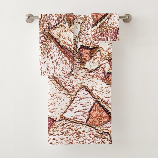 Rassiger Stein in cremig hellbraun Badhandtuch Set (Insitu)