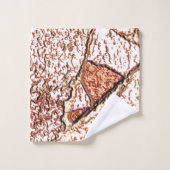 Rassiger Stein in cremig hellbraun Badhandtuch Set (Waschlappen)