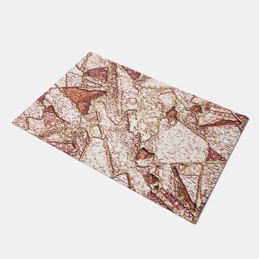 Rassiger Stein in cremig hellbraun Fußmatte (Schrägansicht)