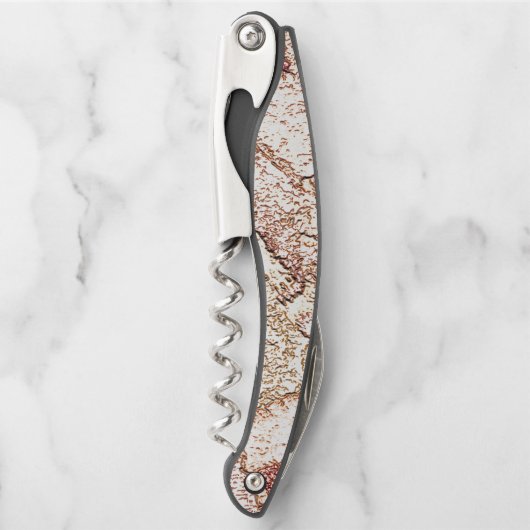 Rassiger Stein in cremig hellbraun Kellnermesser (Vorderseite)