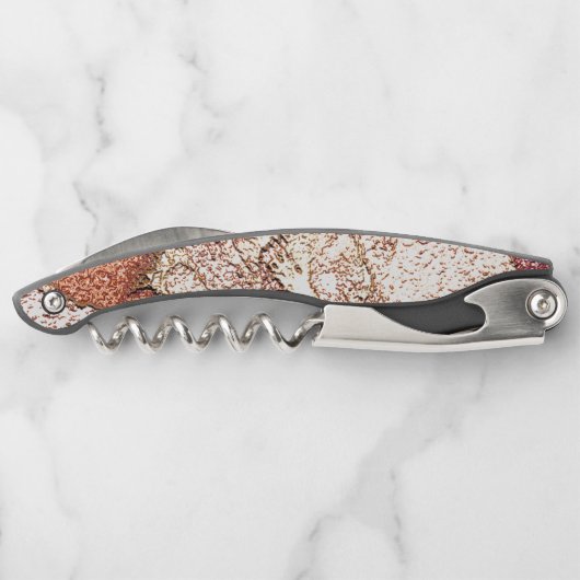 Rassiger Stein in cremig hellbraun Kellnermesser (Rückseite)