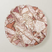 Rassiger Stein in cremig hellbraun Rundes Kissen (Vorderseite)