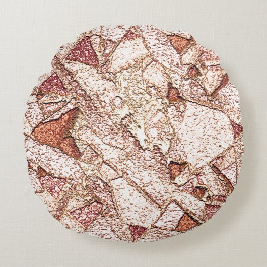 Rassiger Stein in cremig hellbraun Rundes Kissen (Vorderseite)