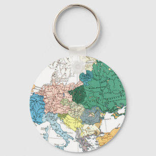 Rassische Karte von Europa Schlüsselanhänger