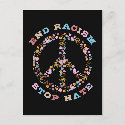 Rassismus beenden Hass Postkarte (Vorderseite)