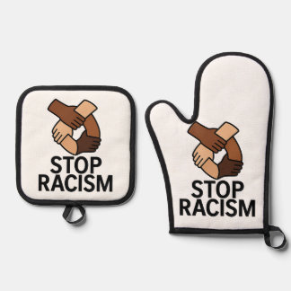 Rassismus beenden ofenhandschuh & Topflappen-Set