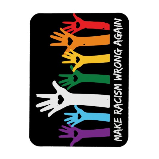 Rassismus in den Herzen schießen Magnet (Vertikal)