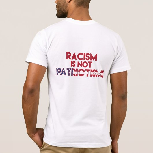 Rassismus ist kein Patriotismus! Protest gegen Ras T-Shirt (Rückseite)