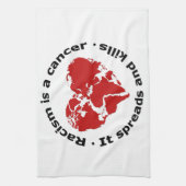 Rassismus ist Krebs Geschirrtuch (Vertikal)